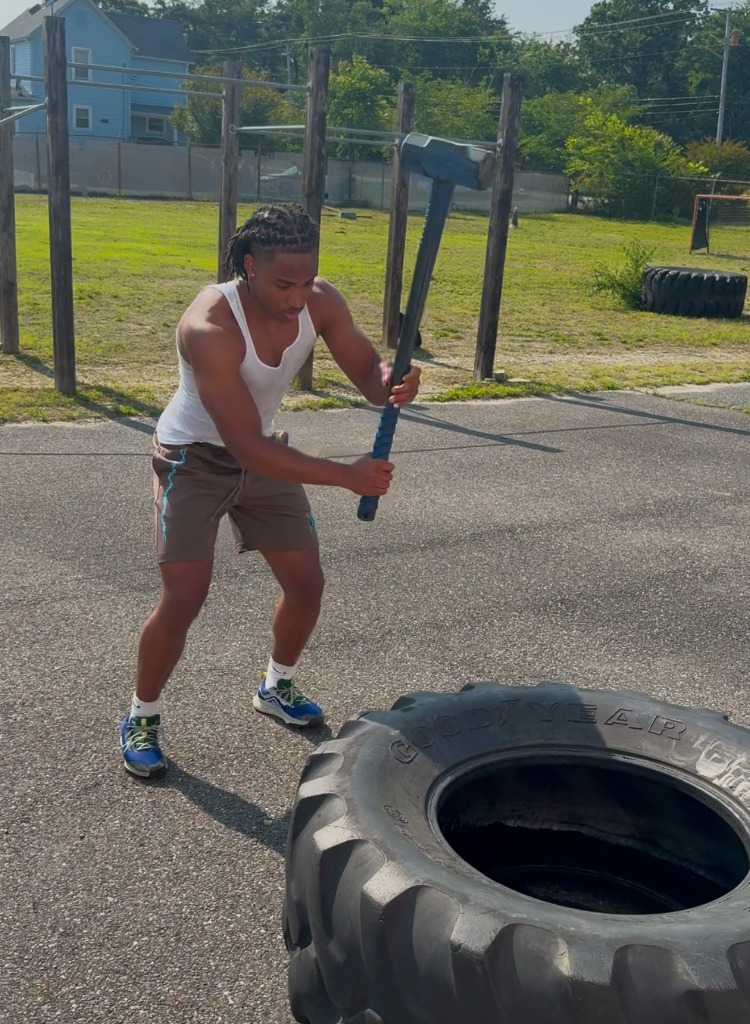 Sledgehammer tire slams conditioning